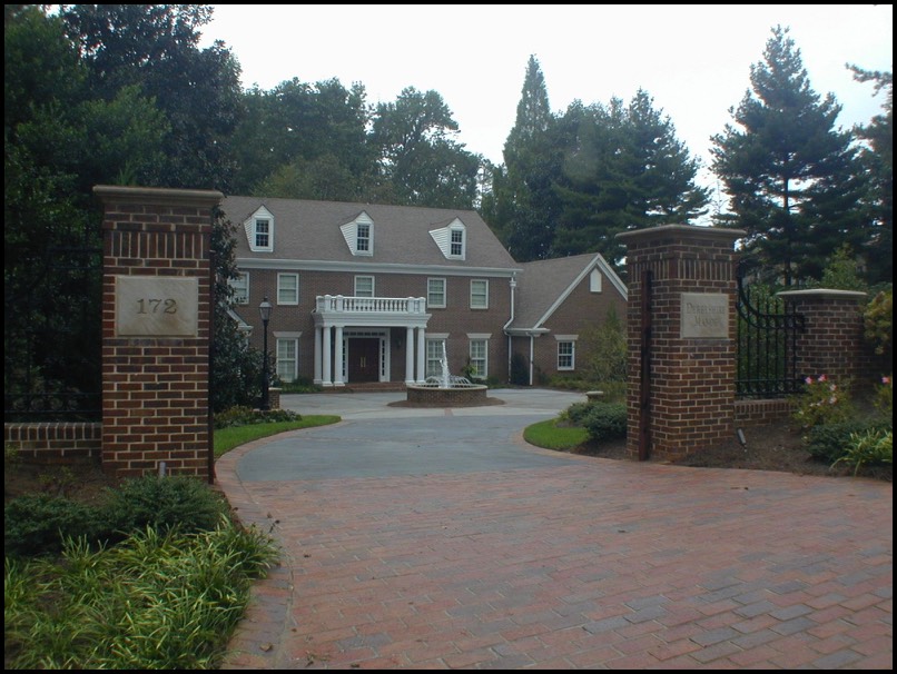 Estate driveway gated entrance brick